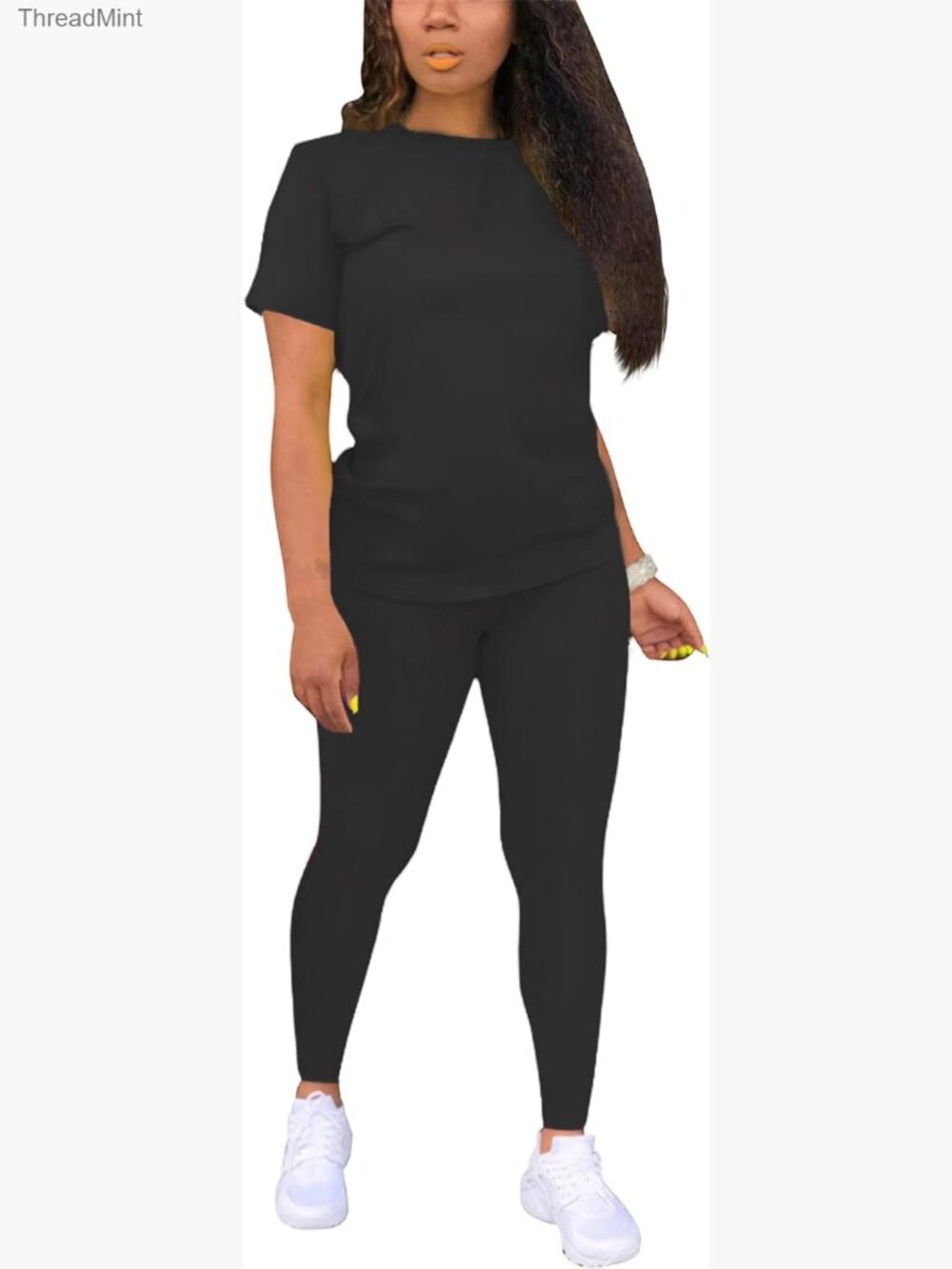 Two Piece Workout Outfits - Sports Long Pants & Short Top Set